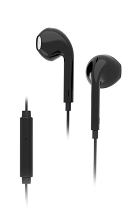 Elbe AU-N15-MIC Écouteurs intra-auriculaires avec microphone et contrôle intégré pour smartphone, noir