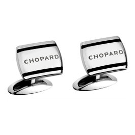 Chopard Boutons de Manchette Il Classico en Acier Inoxydable Gris