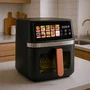 Livoo Friteuse sans huile DOC343CO 8 L - 1700 W avec 30 recettes QR code - Écran tactile - 10 programmes automatiques (frites, viande, pizza, légumes)