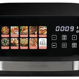 Livoo Friteuse sans huile DOC343CO 8 L - 1700 W avec 30 recettes QR code - Écran tactile - 10 programmes automatiques (frites, viande, pizza, légumes)