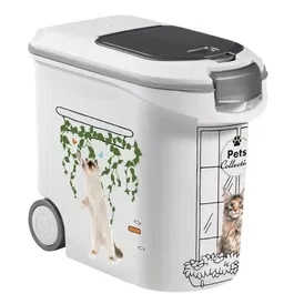 Curver Conteneur à Croquettes pour Chat 35L/12 kg - Pets Collection - Plastique Blanc pour Stockage Intérieur