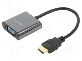 SAVIO Adaptateur D-Sub 15pin HD socle vers HDMI prise Full HD 1080p AK-75
