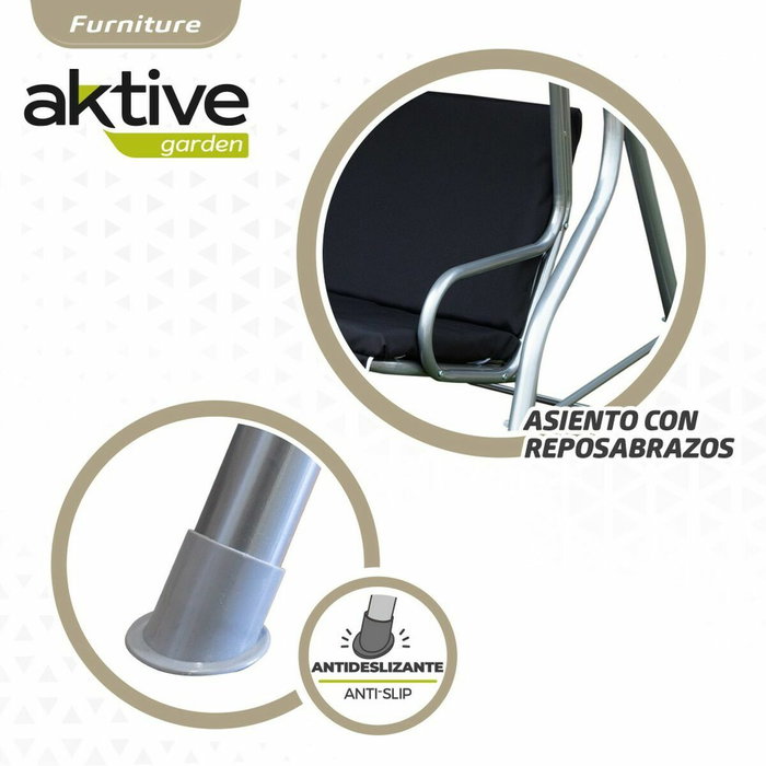 Balancelle Aktive 3 places Noir 180 x 107 x 160 cm Balancelle Aktive 3 places Noir 180 x 107 x 160 cm