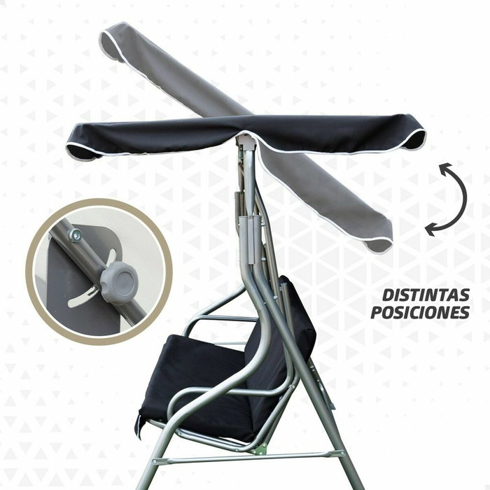 Balancelle Aktive 3 places Noir 180 x 107 x 160 cm Balancelle Aktive 3 places Noir 180 x 107 x 160 cm