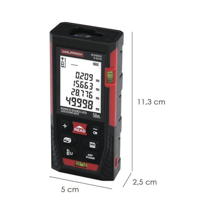 WOLFPACK LINEA PROFESIONAL Télémètre Laser 50m 10 Fonctions WOLFPACK LINEA PROFESIONAL Télémètre Laser 50m 10 Fonctions