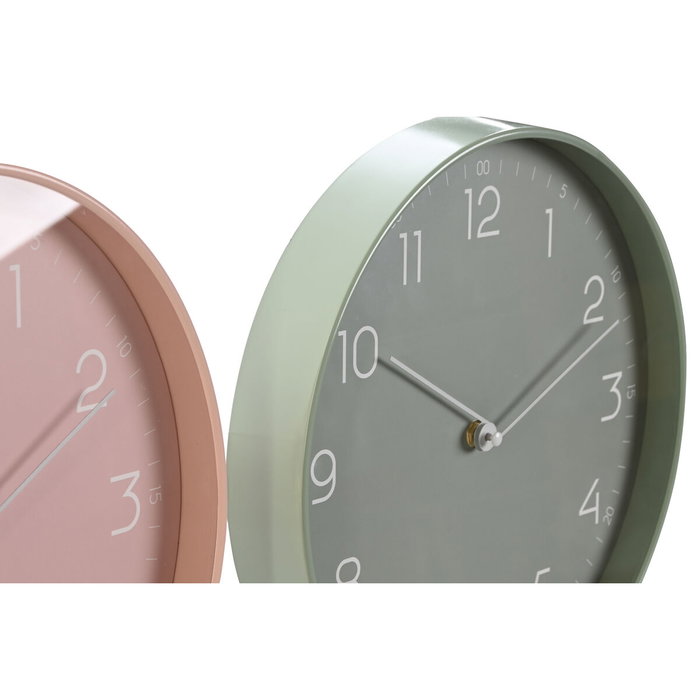 Horloge Murale Home ESPRIT Menthe PVC 30 x 4 x 30 cm (2 Unités)