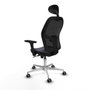 Piqueras y Crespo Chaise de Bureau avec Appui-tête Jorquera 3D086G1 Gris foncé