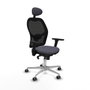 Piqueras y Crespo Chaise de Bureau avec Appui-tête Jorquera 3D086G1 Gris foncé