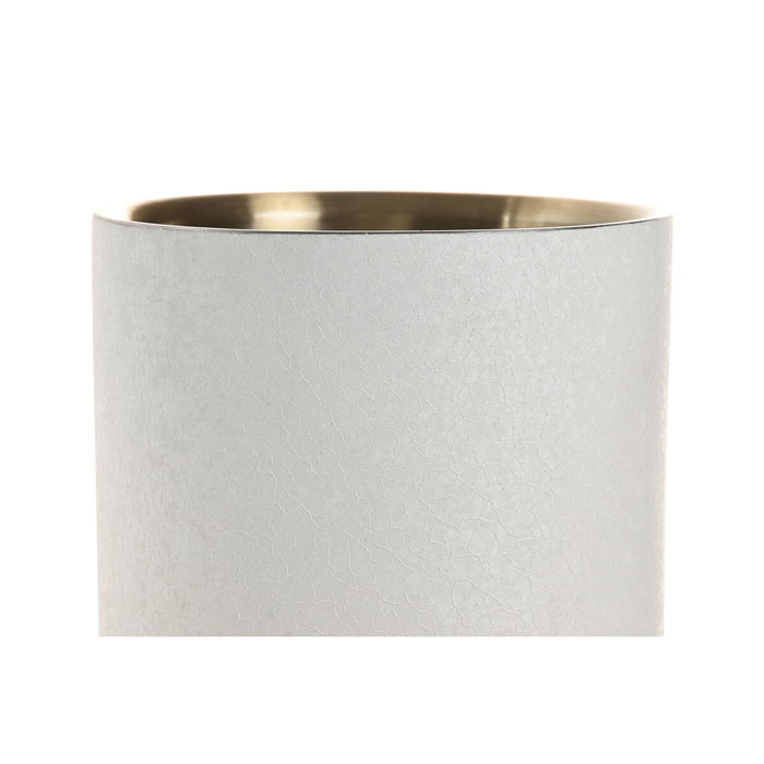Home ESPRIT Refroidisseur de Bouteilles Blanc et Doré en Acier Inoxydable et Aluminium