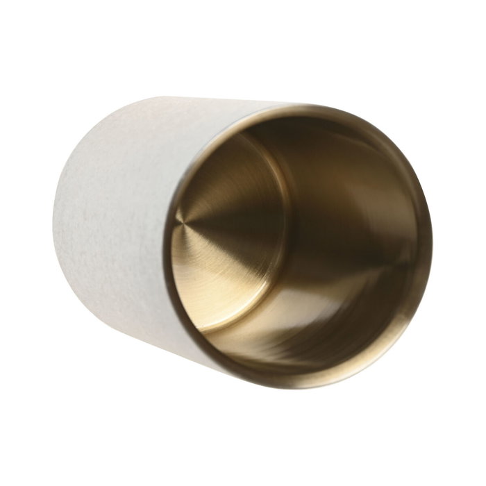 Home ESPRIT Refroidisseur de Bouteilles Blanc et Doré en Acier Inoxydable et Aluminium