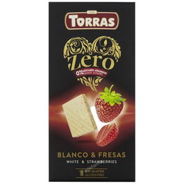 TORRAS Chocolat blanc sans sucre avec fraises 125 g