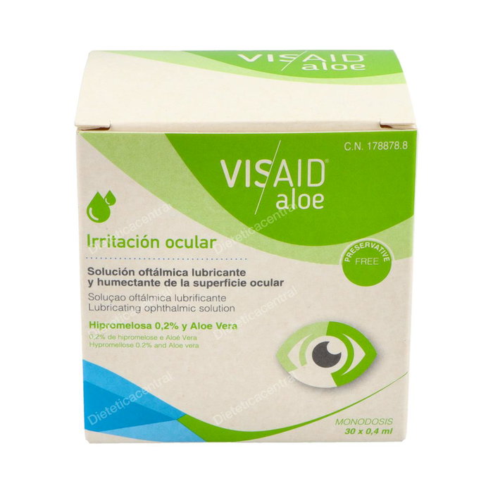Visaid Solution Ophtalmique Lubrifiante Aloe Vera 0,2% 30 Monodoses - Irritation Oculaire Visaid Solution Ophtalmique Lubrifiante Aloe Vera 0,2% 30 Monodoses - Irritation Oculaire