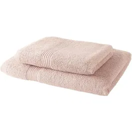 TODAY Drap de bain + serviette de bain en coton 100% - Rose des sables - 70x130 cm + 50x100 cm - Ensemble 2 pièces