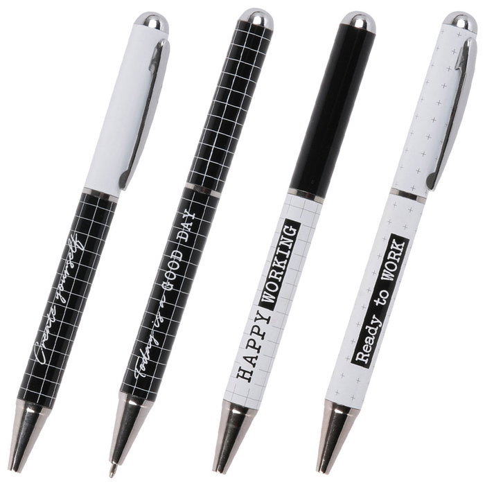 Dites-le avec des Mots Stylo à bille Happy Work, Encre Noire, Assorti