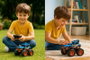 Crazon Monster Truck télécommandé 2 en 1 transformable en lanceur bleu