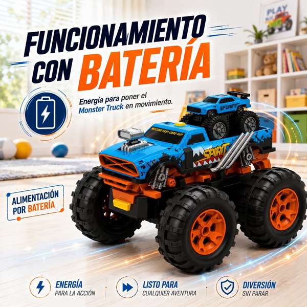 Crazon Monster Truck télécommandé 2 en 1 transformable en lanceur bleu