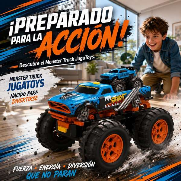 Crazon Monster Truck télécommandé 2 en 1 transformable en lanceur bleu