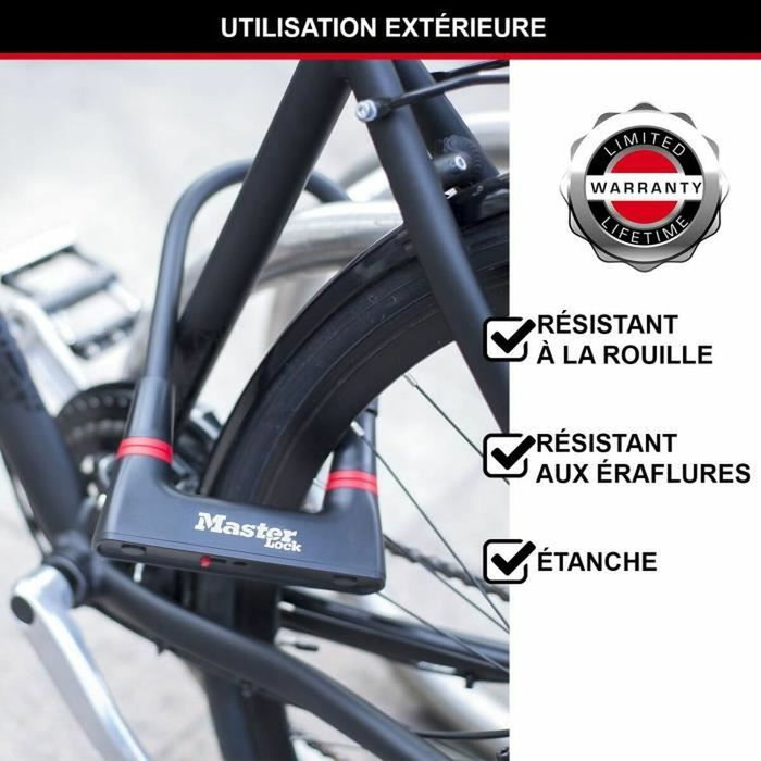 Master Lock Antivol Vélo U 8279EURDPRO Noir
