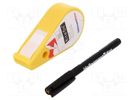 HELLERMANNTYTON Distributeur d'adhésifs avec 150 étiquettes et marqueur UV