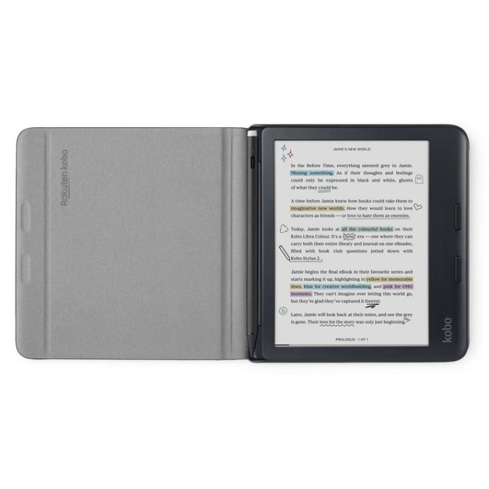 Kobo N428-AC-BK-N-PU (N428ACBKNPU) Sleepcover Libra Notebook Housse Flip pour Kobo Libra Colour - Noir