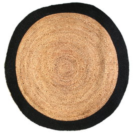 Home Deco Factory Alfombra de Jute Noire D.120 cm