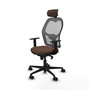 Piqueras y Crespo Chaise de Bureau Jorquera 1D036N2 Gris et Brun foncé