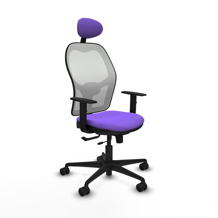 Piqueras y Crespo Chaise de Bureau Jorquera avec Appui-tête, Lila et Blanc Piqueras y Crespo Chaise de Bureau Jorquera avec Appui-tête, Lila et Blanc