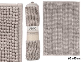 Berilo - Tapis de bain gris 40x60 cm en polyester recyclé (Set de 12)