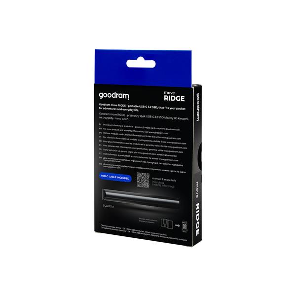 Goodram Move Ridge SSD Externe 1To USB 3.1 Vitesse 2000Mo/s Portable Goodram Move Ridge SSD Externe 1To USB 3.1 Vitesse 2000Mo/s Portable