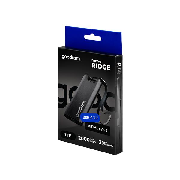 Goodram Move Ridge SSD Externe 1To USB 3.1 Vitesse 2000Mo/s Portable Goodram Move Ridge SSD Externe 1To USB 3.1 Vitesse 2000Mo/s Portable