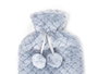 GIFTDECOR Bouillotte 1,8 L avec housse peluche Bleu-Gris