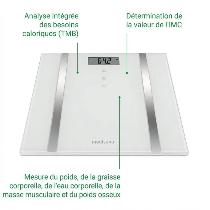 Medisana BS 483 Pèse-personne Impédancemètre Analyse Corporelle 180 kg Max