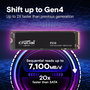 Crucial SSD NVMe 1 TB M.2 PCIe Gen4 - Mémoire flash pour ordinateur portable et de bureau, lectures séquentielles jusqu'à 7100 Mo/s