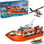 LEGO City 60504 Bateau de sauvetage et Hélicoptère de garde-côtes avec 5 minifigurines et un chien
