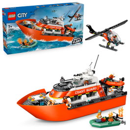LEGO City Le Bateau de Sauvetage et l'Hélicoptère des Garde-Côtes 60504