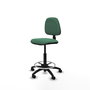 Tabouret Taburete Isso Contact permament de base Tissu Vert émeraude Structure polyamide noire Sans accoudoirs Sans appui-tête Roulettes en nylon 50 mm