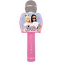 LEXIBOOK Microphone Karaoke Barbie avec Bluetooth, 3 Effets de Voix, Haut-parleur, Support Téléphone et Contrôles Intégrés - À Partir de 3 Ans