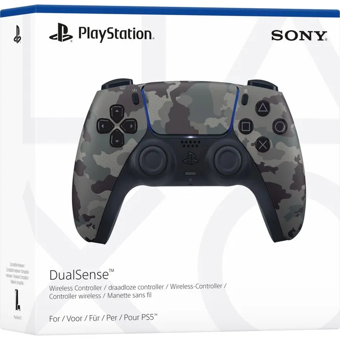 Sony DualSense Manette Sans Fil - Grey Camo pour PS5 et PC avec Rétroaction Haptique et Micro Intégré