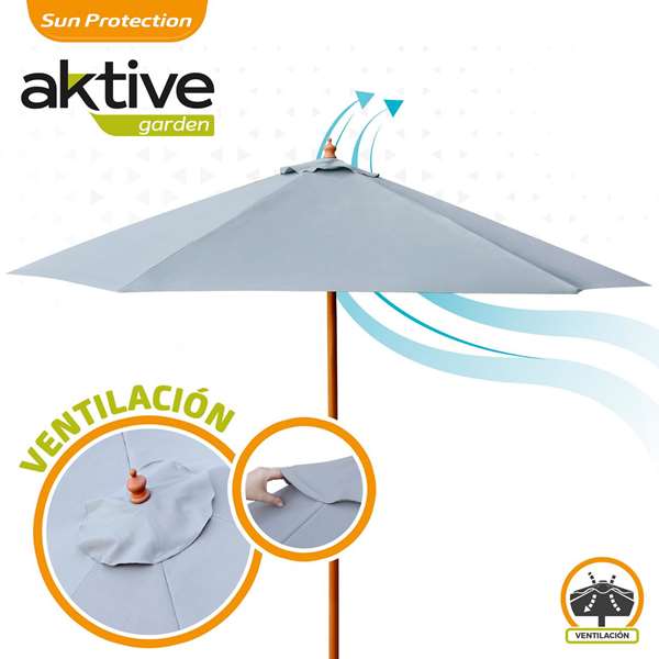 Parapluie Aktive Gris Ø 300 cm 300 x 240 x 300 cm