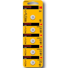Kodak MAX Pile Bouton Lithium CR2032 - Lot de 5