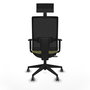 Piqueras y Crespo 1D066G1 Chaise de Bureau avec Appui-tête Vert Olive et Noir