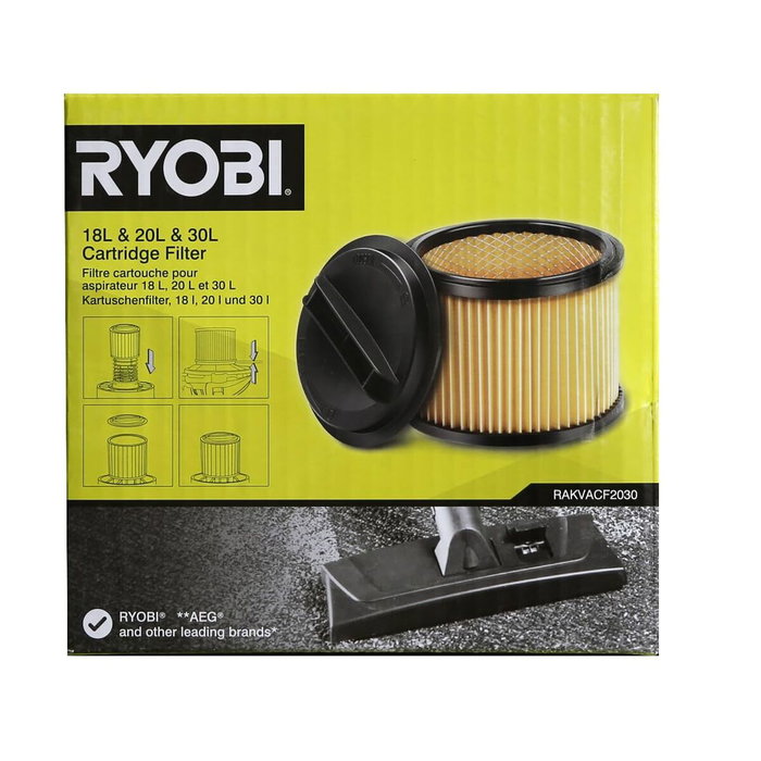 Ryobi Filtre de rechange RAKVACF2030 pour RVC-1220I-G, RVC-1430PPT-G et RVC-1530IPT-G Ryobi Filtre de rechange RAKVACF2030 pour RVC-1220I-G, RVC-1430PPT-G et RVC-1530IPT-G