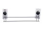 Berilo Toallero métal noir mat double barre ventouse 54 x 15 x 6.5 cm plastique ABS acier (Set de 12)