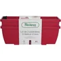 Riviera RIVIERA EVA - Lot de 2 Jardinières en Résine Polypropylène - 57 x 19.5 x 19.5 cm - Résistantes au Gel - Contenance 9 L Terre - Rouge