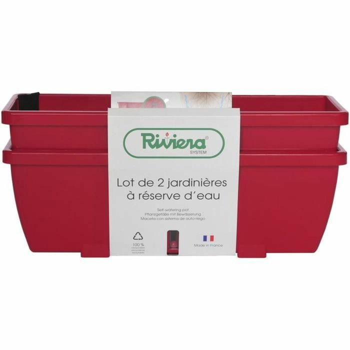Riviera Lot de 2 jardinières EVA Rouge Riviera Lot de 2 jardinières EVA Rouge