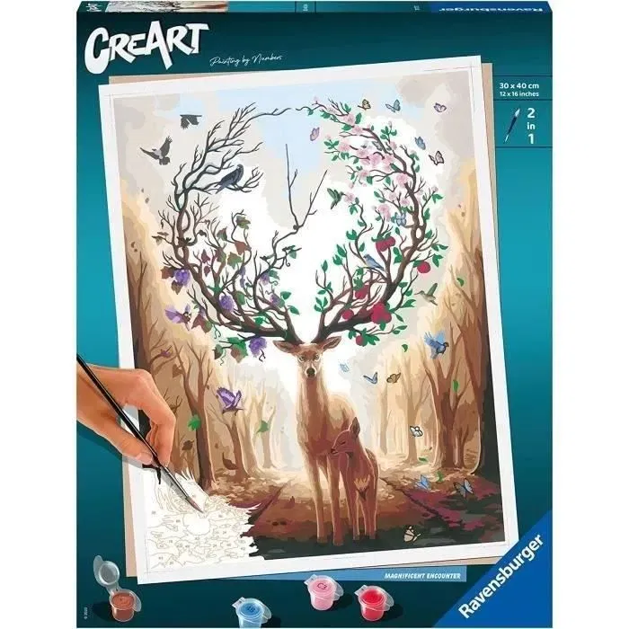 Ravensburger CreArt Magic Deer 00020273 - Peinture par numéros - Tableau à peindre sur toile 30x40 cm - Série B - À partir de 12 ans Ravensburger CreArt Magic Deer 00020273 - Peinture par numéros - Tableau à peindre sur toile 30x40 cm - Série B - À partir de 12 ans