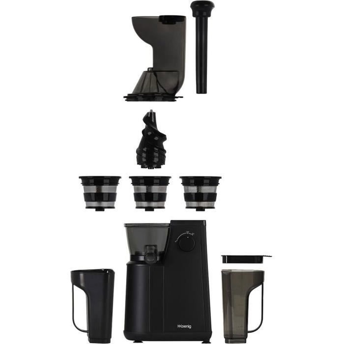 Hkoenig GSX24 Extracteur de jus vertical Vitalice, Noir