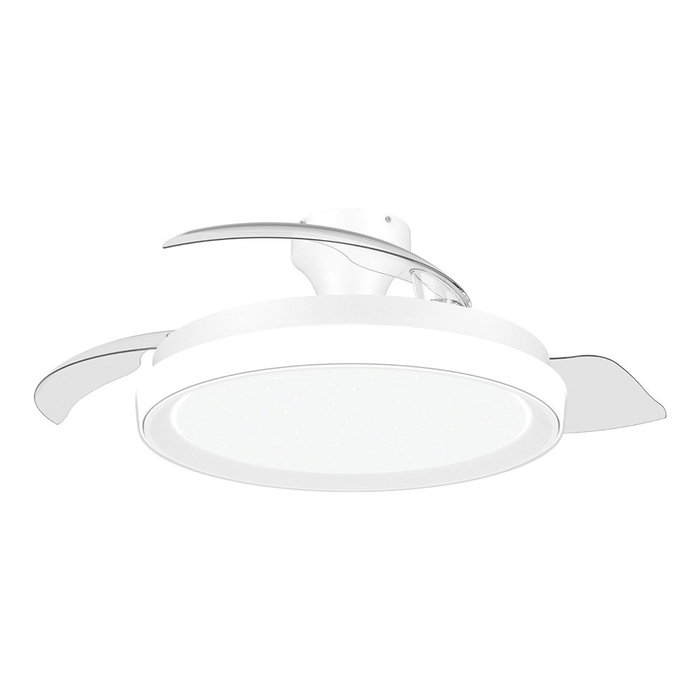 Philips Bliss White Sparkle - Ventilateur de plafond blanc avec aspas rétractables et LED 3 CCT, ø106 cm Philips Bliss White Sparkle - Ventilateur de plafond blanc avec aspas rétractables et LED 3 CCT, ø106 cm