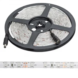 Greenice Ruban LED SMD3528 Blanc Chaud 5m 24W 12VDC IP65 1128Lm 2700K CRI85 300 LEDs