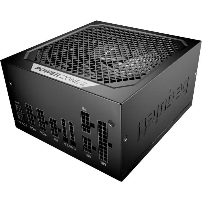 Be Quiet! Power Zone 2 1000W - Alimentation PC Modulaire Certifiée 80 Plus Platinum, ATX 3.1/PCIe 5.1, Connecteur 12V-2x6 coudé, Ventilateur 140mm, 10 ans Garantie